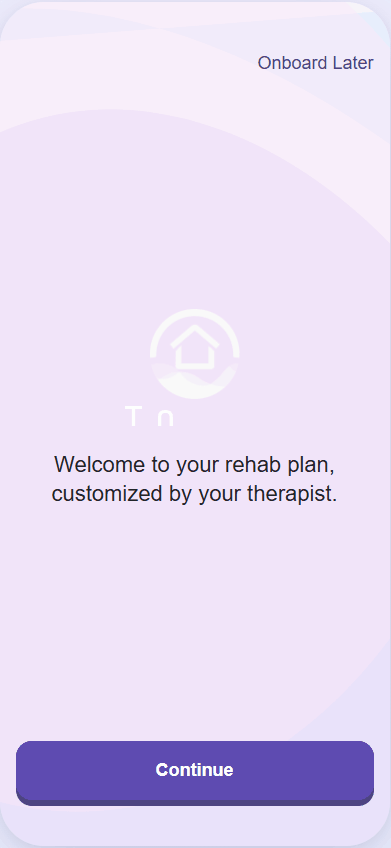 Animated walkthrough of the modular onboarding flow, including the Onboard Later skip option